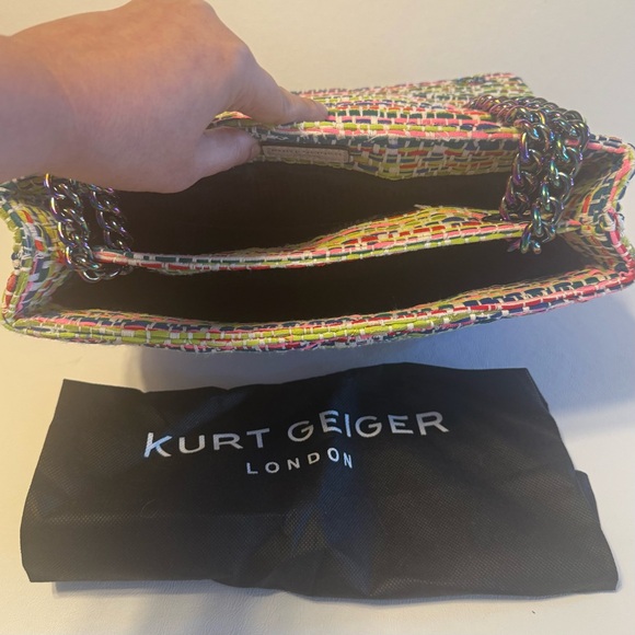 Kurt Geiger Multicolor Tweed Chain Shoulder Bag - Picture 5 of 5